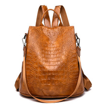 Load image into Gallery viewer, Female Backpack Casual For Women Pu Leather Backp Pack Shoulder Cross Bags Travel School