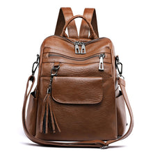 Load image into Gallery viewer, New Women Backpack Genuine Leather Fashion Casual Tassel Bags High Quality Sheepskin Female Shoulder Bag Backpacks For Girls