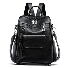 Load image into Gallery viewer, New Women Backpack Genuine Leather Fashion Casual Tassel Bags High Quality Sheepskin Female Shoulder Bag Backpacks For Girls

