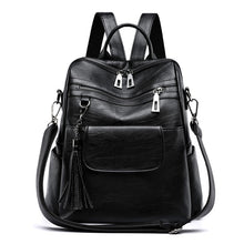 Load image into Gallery viewer, New Women Backpack Genuine Leather Fashion Casual Tassel Bags High Quality Sheepskin Female Shoulder Bag Backpacks For Girls
